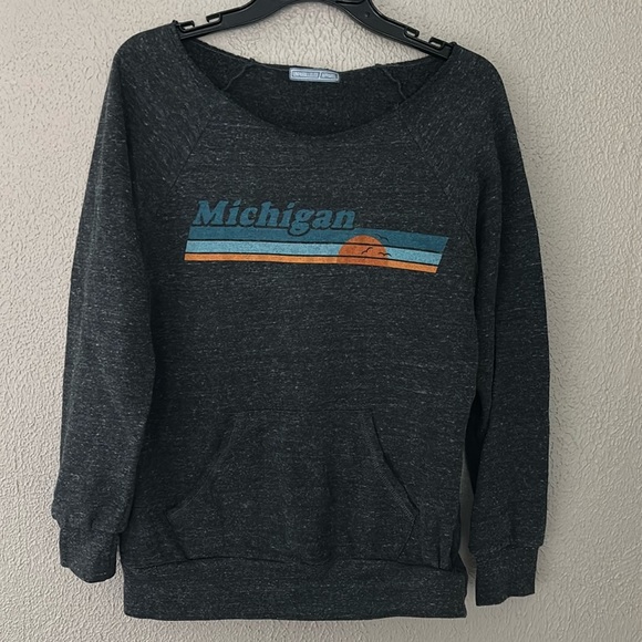 Women’s Unparalleled Wide Neck Sweatshirt, Michigan, Gray, Medium - Picture 1 of 6
